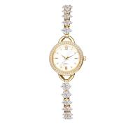 Lancardo Elegant Womens Bracelet Watch: Quartz with Crystal-Studded Band Dial Stylish Gold Tone Wristwatch Birthday