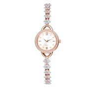 Lancardo Elegant Womens Bracelet Watch: Quartz with Crystal-Studded Band Dial Stylish Rosegold Tone Wristwatch Birthday