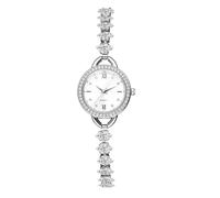 Lancardo Elegant Womens Bracelet Watch: Quartz with Crystal-Studded Band Dial Stylish Silver Tone Wristwatch Birthday