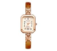 Lancardo Leopard Print Bracelet Watch: Womens Quartz Rectangular Case Arabic Numbers Stylish Plastic Gemstone Inlay Wristwatch for Business Casual Party Christmas