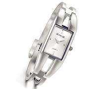 Lancardo Retro Luxury Gold Women Square Bangle Jewelry Quartz Wrist Watches (White)