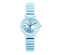 Lancardo Stylish Womens Elastic Watch: Blue Quartz Easy-to-Read Arabic Large Numbers Stainless Steel Stretch Band Wristwatch Casual Business Birthday
