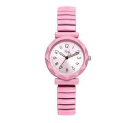 Lancardo Stylish Womens Elastic Watch: Pink Quartz Easy-to-Read Arabic Large Numbers Stainless Steel Stretch Band Wristwatch Casual Business Birthday