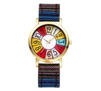Lancardo Trendy Women's Bohemian Watch: Quartz Colorful Leather Patch Strap with Easy-to-Read Dial for Casual School Party, blue