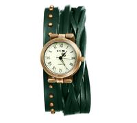 Lancardo Vintage Women Quartz Watch: Layered Leather Band Roman Numerals Punk Double-Wrap Design Wristwatch Birthday