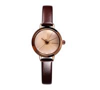 Lancardo Vintage Womens Quartz Watch: Brown Leather Strap Round Dial Adjustable for Small Wrist Perfect for Any Occasion