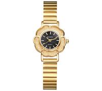 Lancardo Women Adjustable Band Watch: Analog Quartz Gold Tone Flower Shape Case Wristwatch Casual Dress Watch Womens Day Mothers Day, black dial