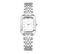 Lancardo Women Square Wrist Watch: Classic Gold Silver Tone Band Case Quartz Analog Link Dress Watch for Lady Birthday Christmas, silver