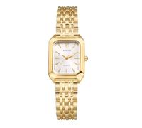 Lancardo Women Square Wrist Watch: Classic Gold Silver Tone Band Case Quartz Analog Link Dress Watch for Lady Birthday Christmas, gold