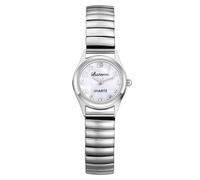 Lancardo Women Stretch Band Watch: White Round Face Silver Tone Elastic Strap Analog Quartz Arabic Number Wristwatch Valentine's Day, c, Classic