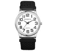 Lancardo Women's Elastic Braided Watches: Large Dial Analogue Women's Watches with Arabic Numeral Scale Clear Easy to Read Wrist Watches with Stretch Strap Gifts for Women Elderly, Black-l, Strap.