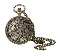 Lancardo Womens Vintage Pocket Watch: Quartz Arabic Numbers Bronze Hollow Butterfly Flower Decoration Christmas
