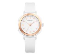 Lancardo Women's Watches Diamond Silicone: 3ATM Waterproof Cut Analogue Quartz Women's Watches Shiny Diamond Scale Wrist Watches with Silicone Strap Gifts for Women, White, Strap.