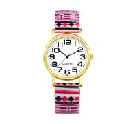 Lancardo Women's Watches, Elastic Wristwatches, Women: Good Clear Readable Bohemian Analogue Quartz Watch with Arabic Numerals, Adjustable Stretch, Stainless Steel Strap, Watches Gifts for Women, Pink