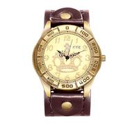 Lancardo Wrist Watches Men's Genuine Leather Men's Watches: Vintage Punk Large Dial Analogue Quartz Watch with Arabic Numerals Crown Decoration Watches Motorcycle Watch Men, brown, Strap.