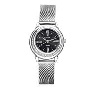 Lancardo Wrist Watches Women's Diamond Women's Watches: Shiny Rhinestone Analogue Quartz Watch with Roman Numerals Adjustable Stainless Steel Bracelet Watches Gifts for Women, silver black, Bracelet