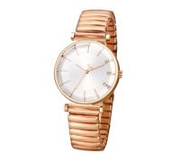 Lancardo Wrist Watches Women's Elastic Watches: Clear Easy to Read Analogue Quartz Watch with Bar Scale Stainless Steel Stretch Strap Watches Gifts for Women, Rose Gold, Bracelet