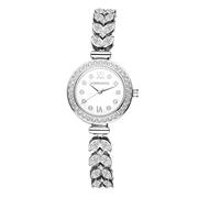 Lancardo Wrist Watches Women's Full Diamond Women's Watches: Shiny Rhinestone Shell Decoration Analogue Quartz Watch with Diamond Scale Adjustable Crystal Bracelet Watches Gifts for Women Silver