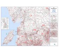 Lancashire and the Isle of Man - Postcode Sector Map 19 - Wall Map With Motorway, A' Roads, B' Roads, City Area, Size: 73 x 107 cm (29 x 42 inches) Scale: 1:150 000 (2.4 miles to 1 inch) Laminated