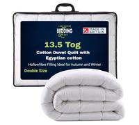 Lancashire Bedding 13.5 Tog Cotton Duvet - All Season Fluffy Comforter, Hollowfibre Filling, Double Size 200x200cm, Machine Washable Duvet Insert