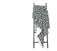 Lancashire Bedding 300gsm Sherpa Fleece Throw with a Grey Leopard Print Design
