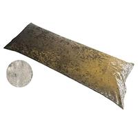 Lancashire Bedding Crushed Velvet Bolster Pillowcase Only - 3FT Pack of 1 - Luxury Soft Envelope Closing Bed Body Pillow Cover - Machine Washable Pillow Cover for Single Bed - Silver (90x48cm)