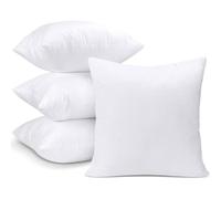 Lancashire Bedding Cushion Pad with Ethically Sourced Duck Feathers, 100% Cambric Cotton Outer Case, Medium Support, Machine Washable, British-Made Luxury Cushion Pads (4 Pack, 18"X18")