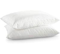 Lancashire Bedding Goose Feather Pillows - Pack of 2 - Premium Feathers Pillows - 100% Cotton Leak-Prevention Bed Pillow Cover - Cooling Neck Support Side Sleeper Pillows for Bed - White (48x74cm)