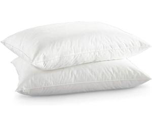 Lancashire Bedding Goose Feather Pillows - Pack of 2 - Premium Feathers Pillows - 100% Cotton Leak-Prevention Bed Pillow Cover - Cooling Neck Support Side Sleeper Pillows for Bed - White (48x74cm)