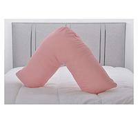 Lancashire Bedding Pregnancy Pillow Premium Orthopaedic V Shape Pillow Hollowfibre Filled Nursing with Cover Back Neck Support Cushion Pink Home Improvement Accesories