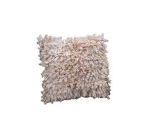 Lancashire Bedding Premium Cream Shaggy Wool Style Cushion Cover with Inner Pad - Made In UK