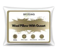 Lancashire Bedding Premium Natural Wool Pillow with 100% Cotton Casing Comfort and Support Pillow - With Temperature Regulating Properties and Long-lasting Durability (48 X 74 Cm)