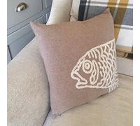 Lancashire Bedding Premium Novelty Fish Design Cushion Cover for Dad/Fishing/Fisherman Pack of 2
