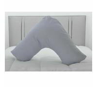 Lancashire Bedding Premium Orthopaedic Hollowfibre V Shape Nursing, Pregnancy Pillow with Cover - Back & Neck Support Cushion from Made in the UK (Grey)