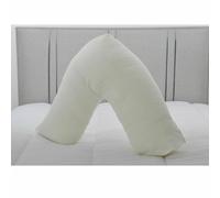 Lancashire Bedding Premium Orthopaedic V Shape Pillow Hollowfibre filled Nursing, Pregnancy Pillow with Cover - Back & Neck Support Cushion [Cream]
