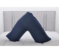 Lancashire Bedding Premium Orthopaedic V Shape Pillow Hollowfibre filled Nursing, Pregnancy Pillow with Cover - Back & Neck Support Cushion [Wedgewood Blue]