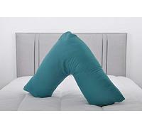 Lancashire Bedding V Shaped Pregnancy Pillow - Pack of 1 - Heavy-Duty Orthopedic Support - Reduces Neck Pain - Keeps Body Aligned - Durable & Stylish Support Pillow with Cover - Teal (74x30cm)