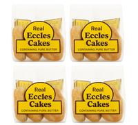 Lancashire Eccles Cakes x 4 Packs (16 Total) - Traditional British Pastry - Rich, Buttery & Fruity Snack - Perfect with Tea, Gifting or Entertaining - WoodzyCo Exclusive