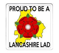 LANCASHIRE GIFT COASTER DRIP MAT, Proud To Be A Lancashire Lad. Fantastic coaster to show everyone how proud you are of your Lancashire roots. Matching Lancashire Gifts available. Can be personalised