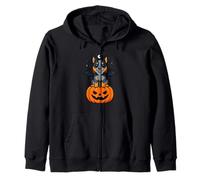 Lancashire Heeler Animal Lover Bat Costume Pumpkin Halloween Zip Hoodie
