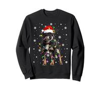 Lancashire Heeler Dog Christmas Lights Santa Hat Dog Xmas Sweatshirt