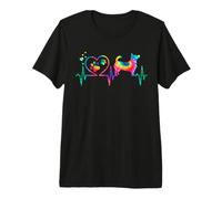 Lancashire Heeler Mum Dad Heartbeat Tie Dye Dog Gift Premium T-Shirt