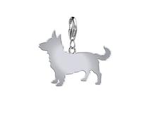 Lancashire Heeler Silhouette Silver Charm