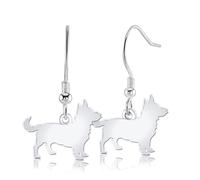 Lancashire Heeler Silhouette Silver Earrings