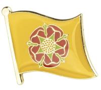 Lancashire Regional English County Metal Crest Flag Enamel Pin Badge Lapel - 1.9cm x 1.6cm - Hard Enamel Red Rose of Lancaster Flag - Historic Northern England