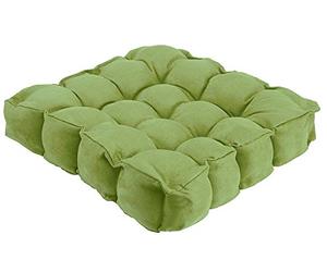 Lancashire Textile Faux Suede Sage Green Armchair Booster Cushion Seat Rise Support with 13 Cm Thick Lift - Hollowfibre Filled Seat Cushion - Comfort Using on Dining Chairs, Car seats, and Arm Chairs