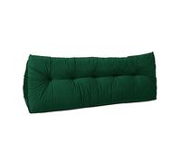 Lancashire Textiles 20 x 50 x 135cm (Double Bed) Luxury Velvet Triangular Wedge Bedroom Headboard Cushion - Headboard Bolster Support Pillow for Bed, Sofa, Chair - Forest Green - Made in Britain