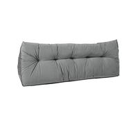 Lancashire Textiles 20 x 50 x 135cm (Double Bed) Luxury Velvet Triangular Wedge Bedroom Headboard Cushion - Headboard Bolster Support Pillow for Bed, Sofa, Chair - Grey - Made in Britain
