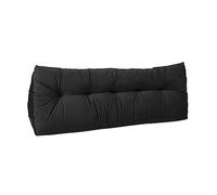 Lancashire Textiles 20 x 50 x 135cm (Double Bed) Luxury Velvet Triangular Wedge Bedroom Headboard Cushion - Headboard Bolster Support Pillow for Bed, Sofa, Chair - Black - Made in Britain