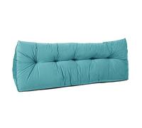 Lancashire Textiles 20 x 50 x 150cm (King Bed) Luxury Velvet Triangular Wedge Bedroom Headboard Cushion - Headboard Bolster Support Pillow for Bed, Sofa, Chair - Turquoise - Made in Britain